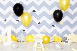 decoraciones cumpleaños infantiles azul y blanco