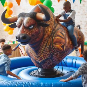 Toro Mecánico para Fiestas Infantiles niños felices