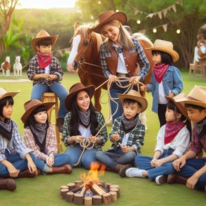 show de vaqueros para niños felices