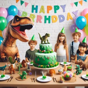 fiesta infantil de dinosaurios divertida para los niños