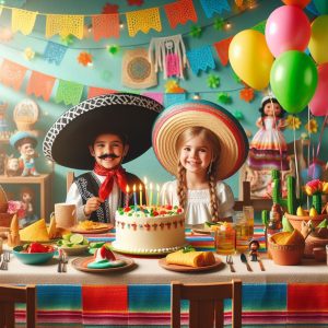 fiesta cumpleaños infantil mexicana para niños felices